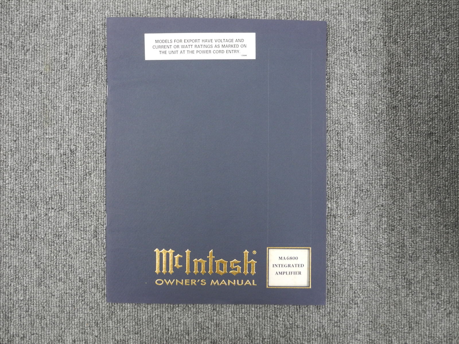 マッキントッシュ MA6800 販売予定品